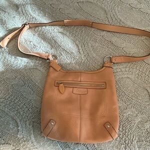 Coach Pebbled Leather Crossbody in Tan